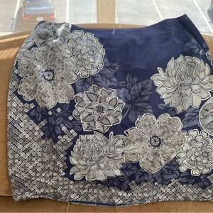 Talbots Women’s Blue Gray Silver Lined Silk Skirt 20W